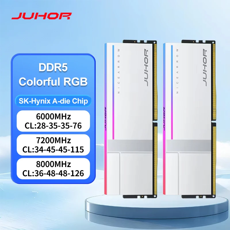 JUHOR Memoria Ram DR5 RGB 16GB 6000MHz 6800MHz 7200MHz 8000MHz