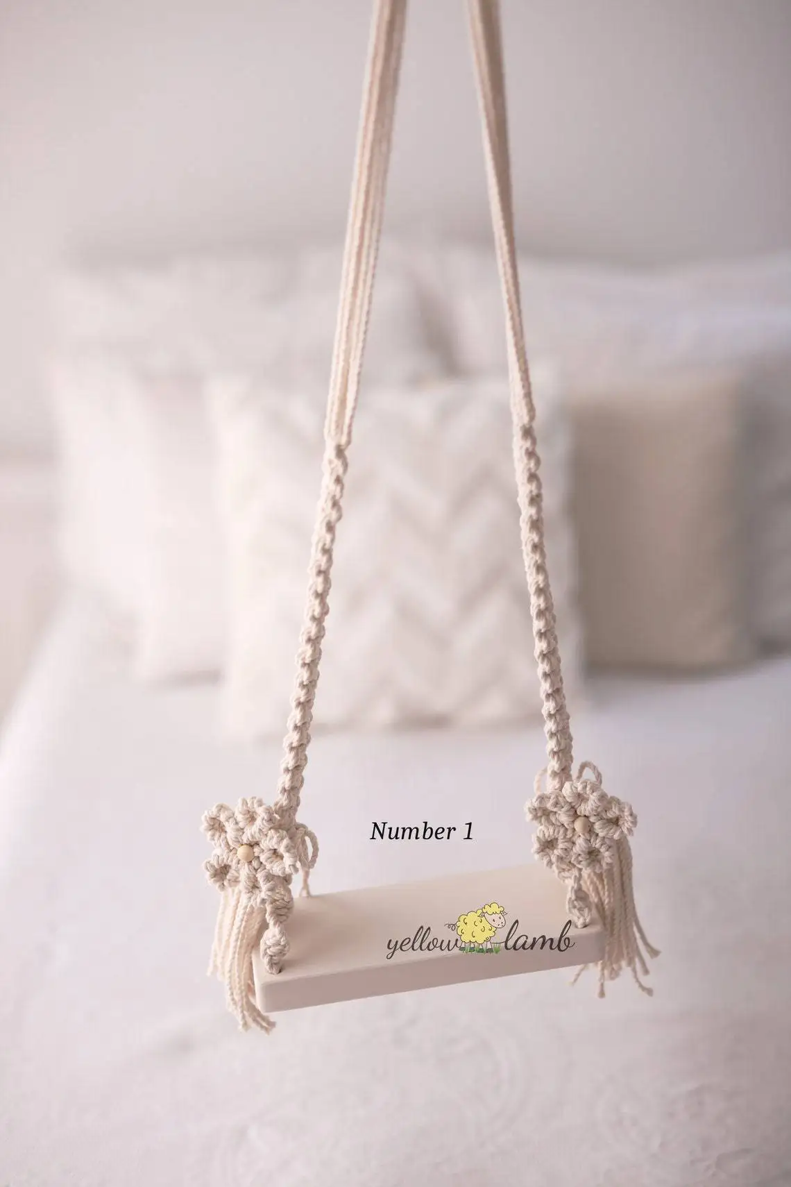 Newborn Photography Prop Wooden Swing Vintage Posing Swing Macrame Boho Children Shootsession Posing Fotografia Bebe Accessories