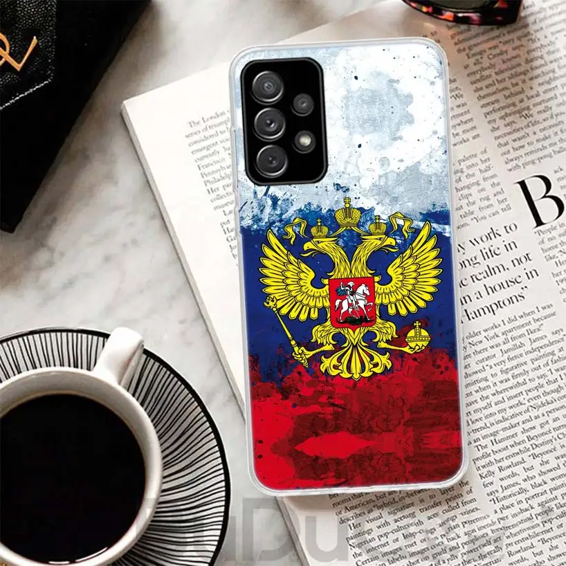 Russia Russian Flags Emblem Phone Case For Samsung Galaxy A15 A14 A54 A13 A53 A12 A52S A55 A22 A23 A24 A32 A33 A34 A25 A35 A03S 