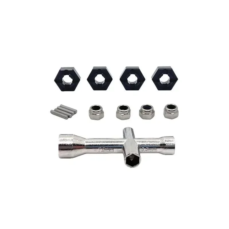 อะไหล่โลหะที่เหมาะสำหรับรถ RC ของ MJX 1/14 1/16 และ SCY 1/16 อัพเกรดน็อต, ปลอก, อะแดปเตอร์ขนาด 12 มม.