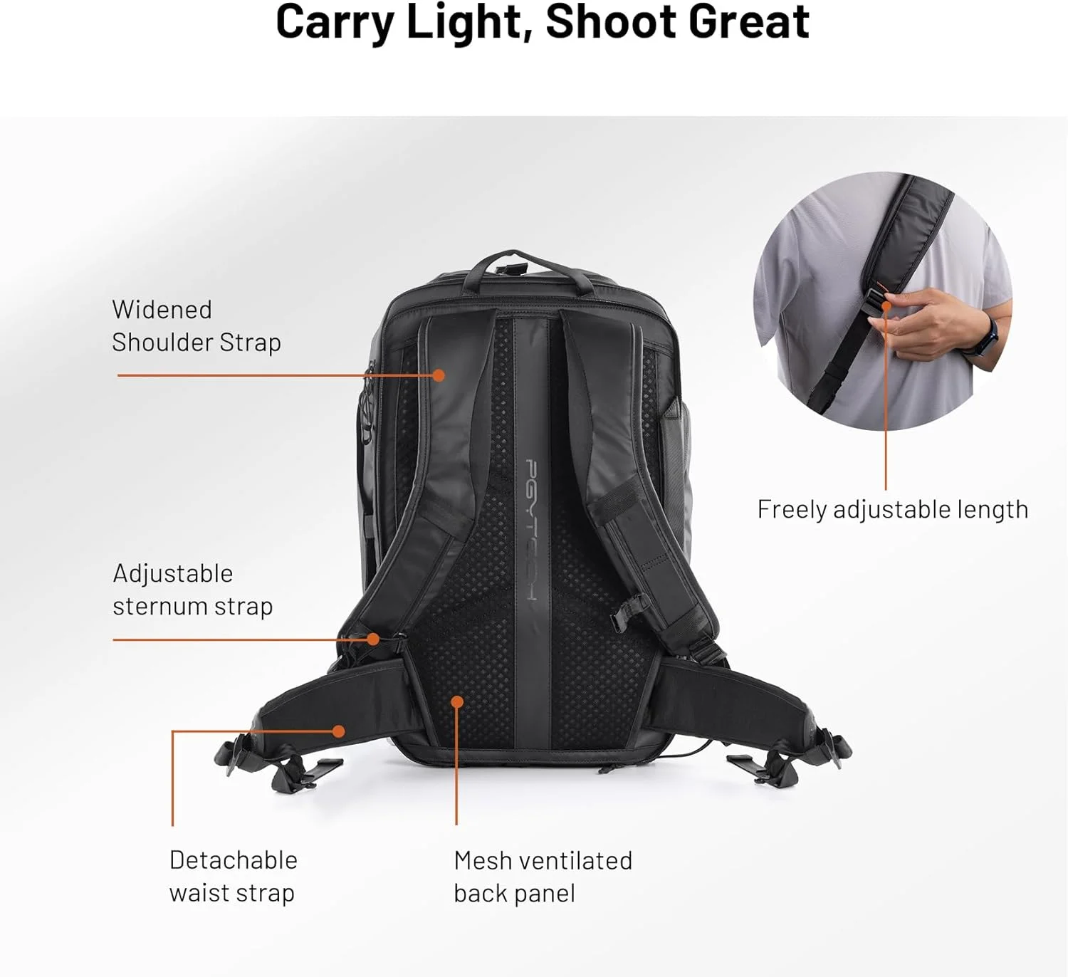 PGYTECH OneMo 여행용 배낭, SLR 및 미러리스 카메라, DJI 드론, 사진가 배낭, 35L