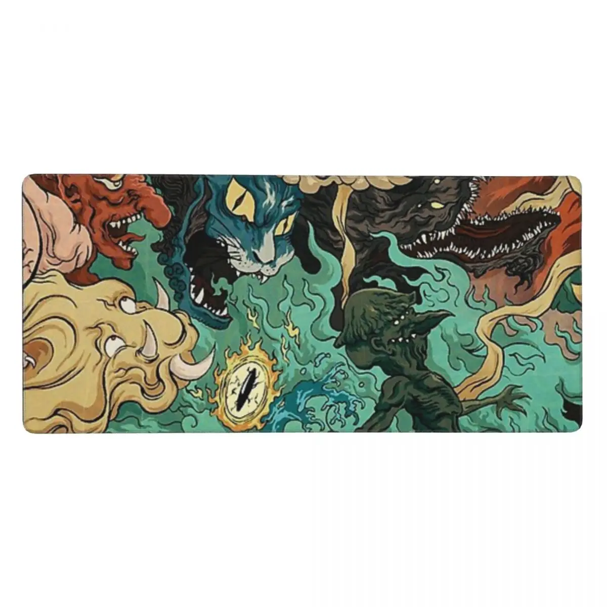 Gaming Accessories Mouse Pad Vintage Japanese Kaiju Mousepad Large Mouse Mat Computer Gamer Desk Mat