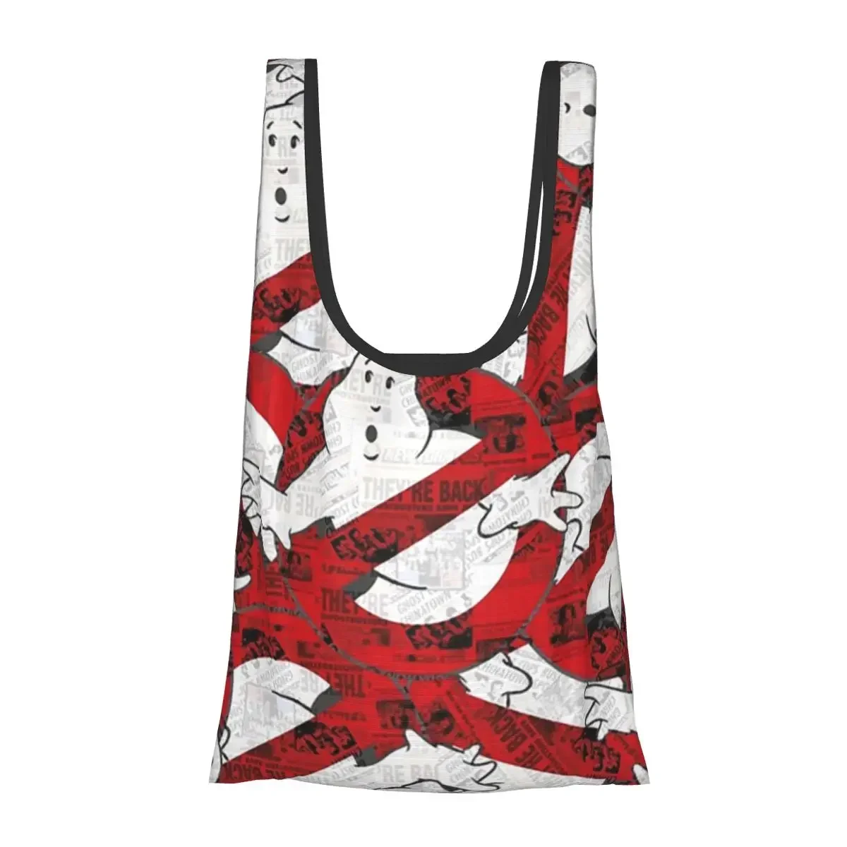 The GhostBusters Logo Pattern Portable Tote Shopping Bags Large Capacity Shopper Bag Grocery Handbag Shoulder Bag