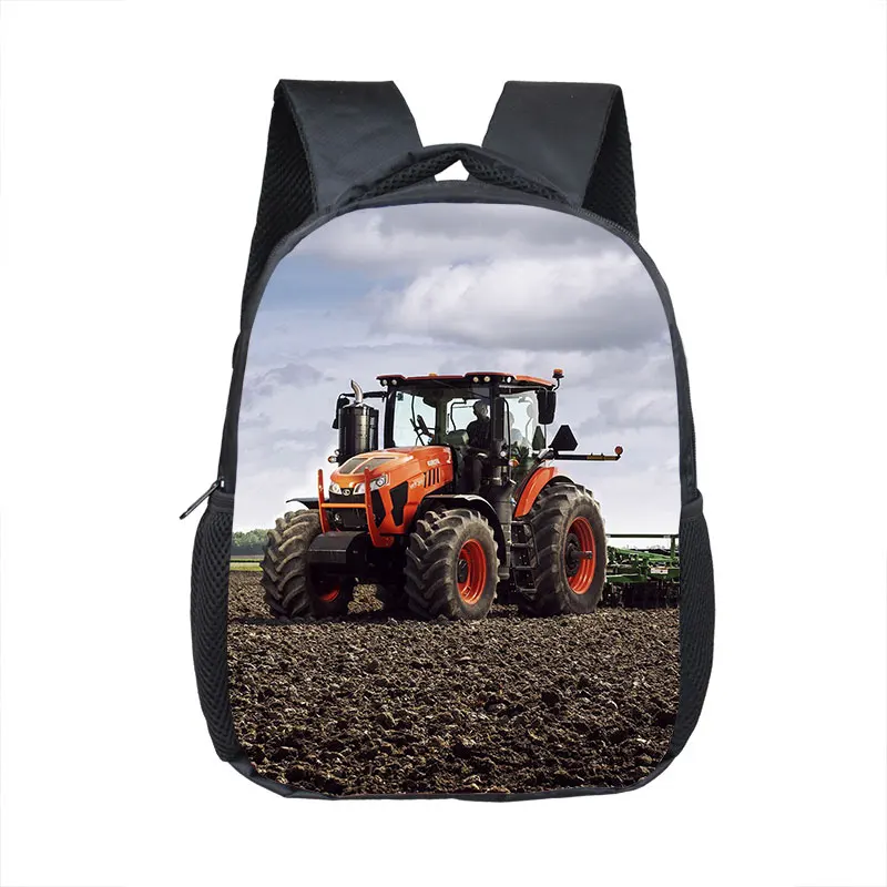 

16 Inch Farm Tractor Print Children School Bags Boys Girls Kindergarten Backpack Baby Toddler Bags Kids Book Bag Beautiful Gift