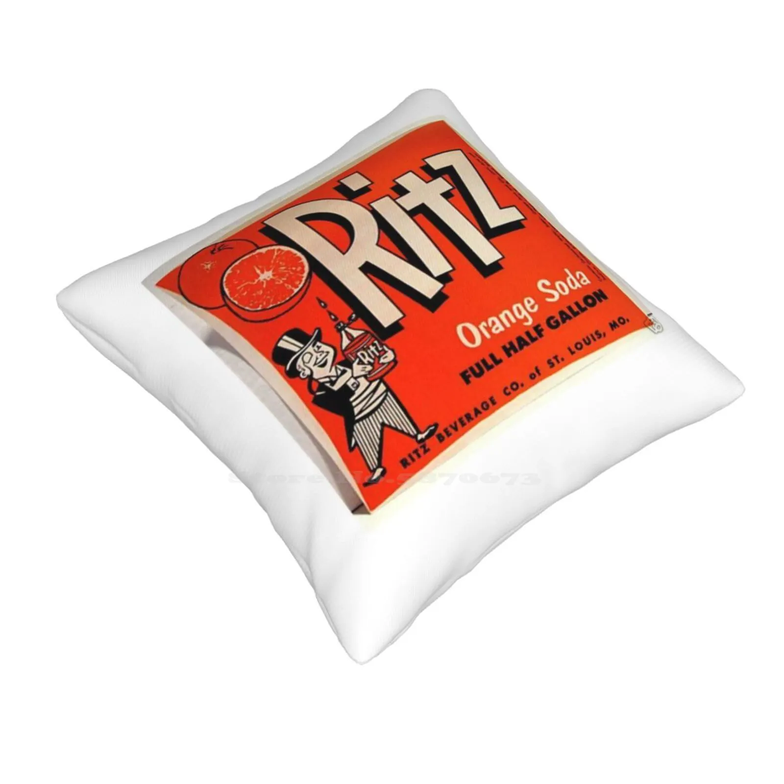 Ritz Orange Soda Soft Comfortable Pillowcase Ritz Orange Soda By Ritz Beverage Missouri Half Gallon Old Soda Label Nostalgia