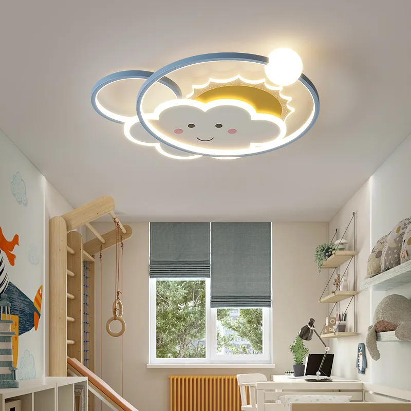 LED Children\'s Room Ceiling Lights Cute Sun Rainbow Cloud Light Creative Cartoon Nursery Little Boy Girl Bedroom Ceiling Lamps