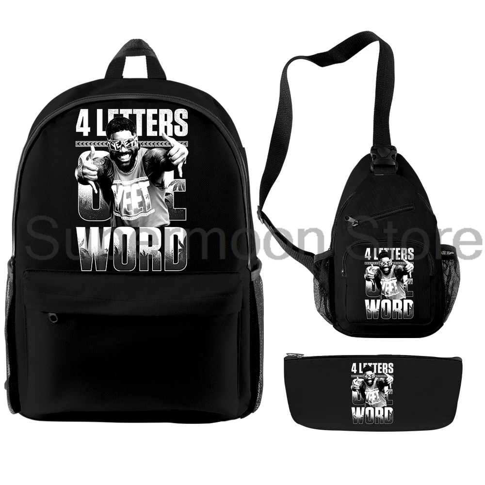 Jey Uso Quattro Lettere Una Parola Merch 3 pz/set Zaino Borsa a Tracolla Donna Uomo Zaino Casual Daypack Borse da Viaggio all'aperto