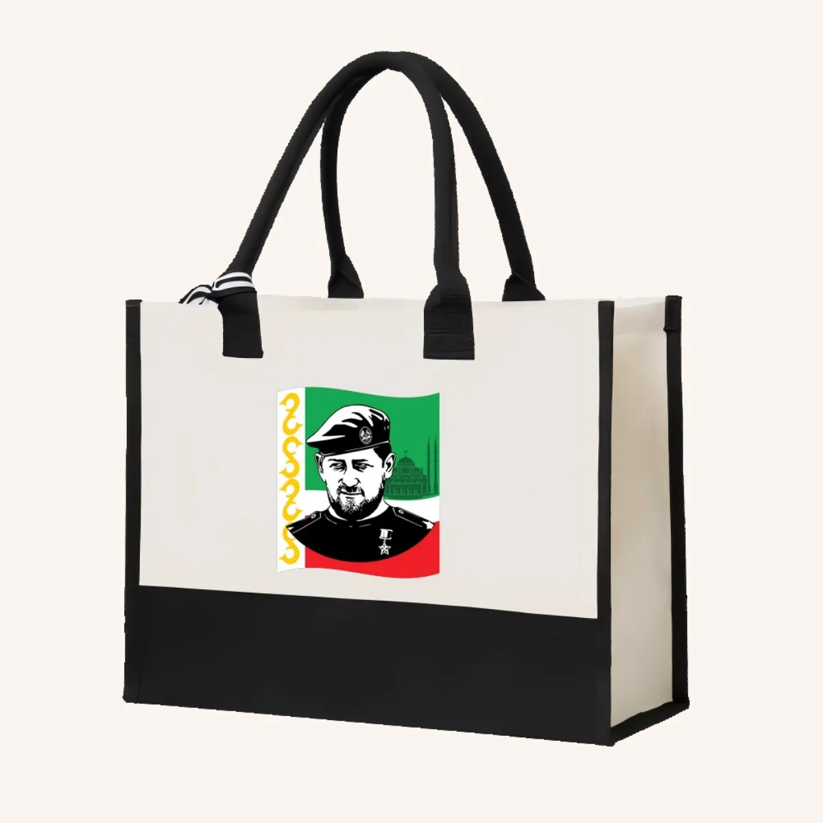 علم الشيشان 2026 وصول جديد الموضة العملي واسعة قابلة لإعادة الاستخدام حمل حقيبة نمط طباعة 2 لهجة الثقيلة الكتف الكبير با #4