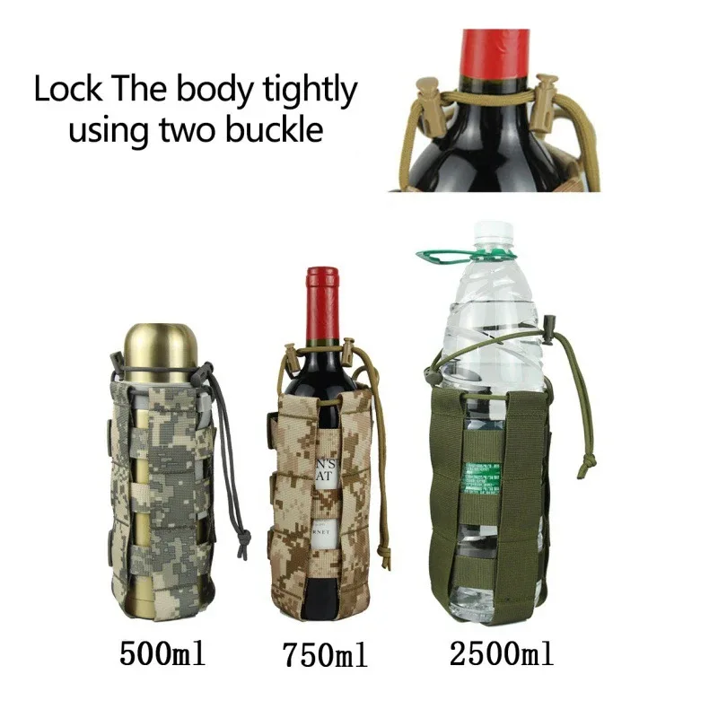 Adjustable Multifunctional Tactical Water Bottle Holder Outdoor Travel Portable Waist Bag for Sports Military Fan MOLLE