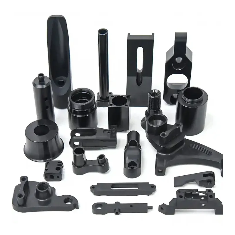 Black anodized aluminum alloy CNC precision machining machine bracket accessories Equipment connection support parts