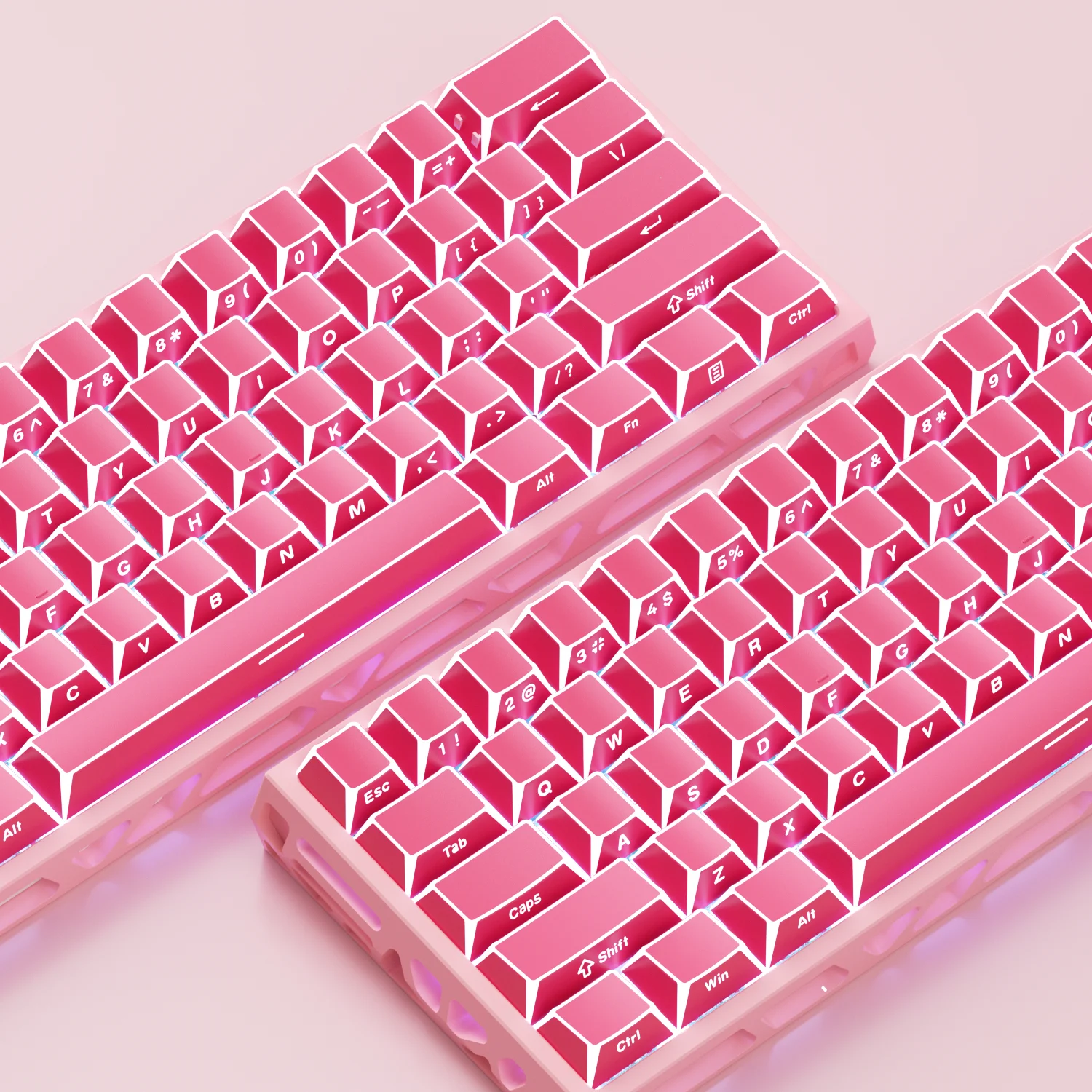 Translucent Shadow PBT Keycaps, Matte Fine Sand Texture, 132 Keys, OEM Profile, Compatible with Wooting Keyboards