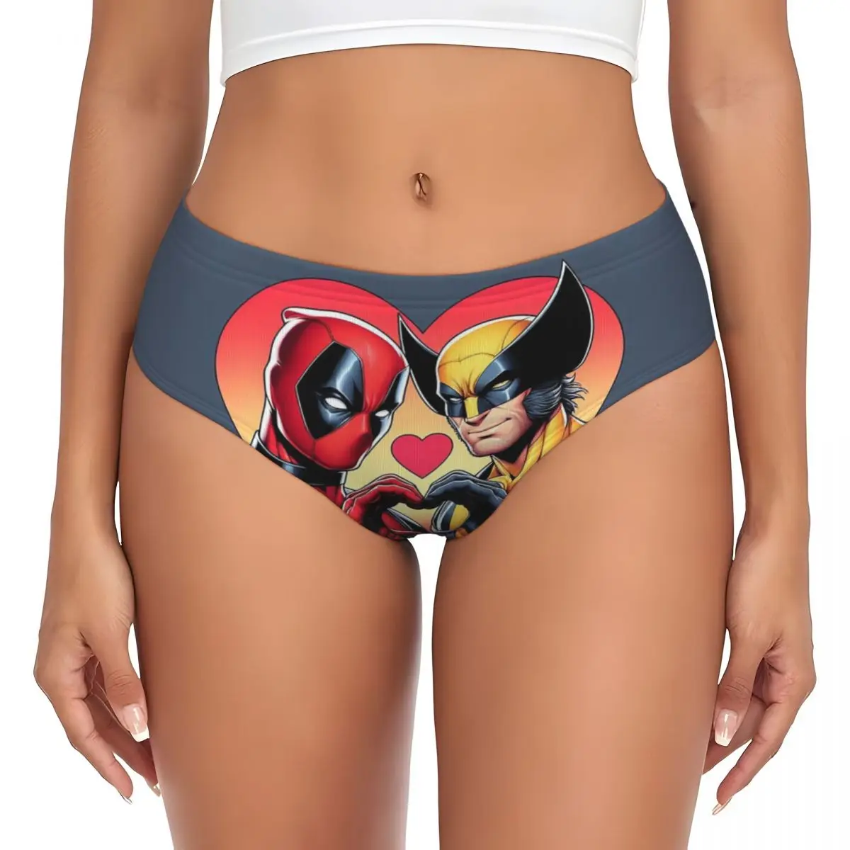 Benutzerdefinierte Deadpool und Wolvierine beste Freunde kurze Höschen Frauen atmungsaktive Stretch-Unterwäsche