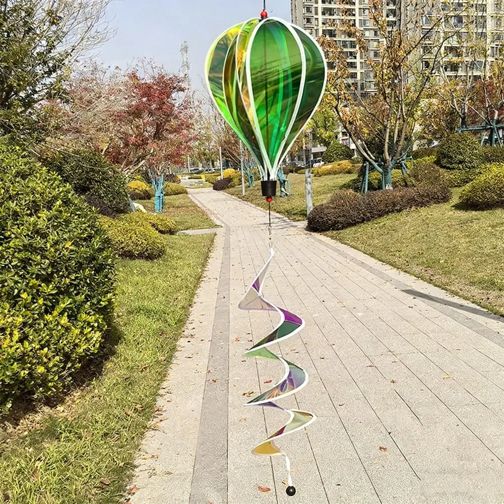Giant Size Rainbow Hot Air Balloon Plastic Material 43.3inch Height Pinwheels 4X Balloon Rotating Sequins Whirligigs
