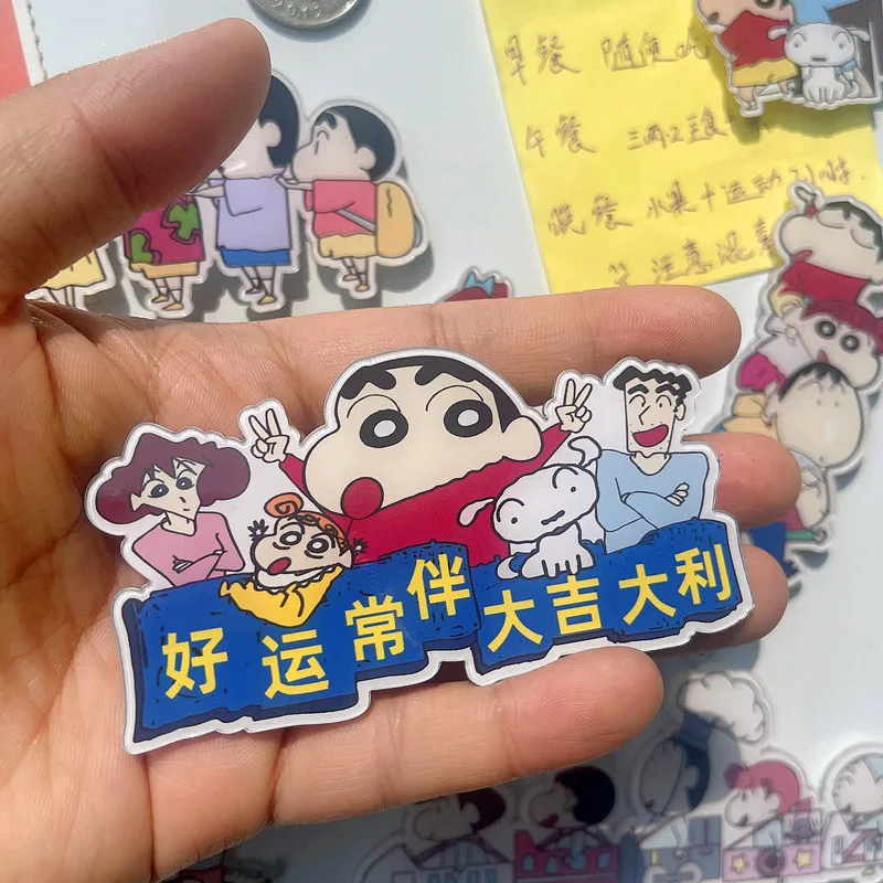 Crayon Shin-Chan Cartoon Acrylic Refrigerator Sticker Kawaii Creative Animation Peripheral Home Decoration Birthday Gift