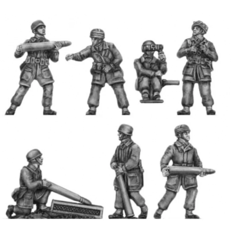 

1/72 Scale Diecast Resin Figure Model Kit WWII German Paratrooper Crew for 8.87cm Flak Gun 7 Figures Unpainted