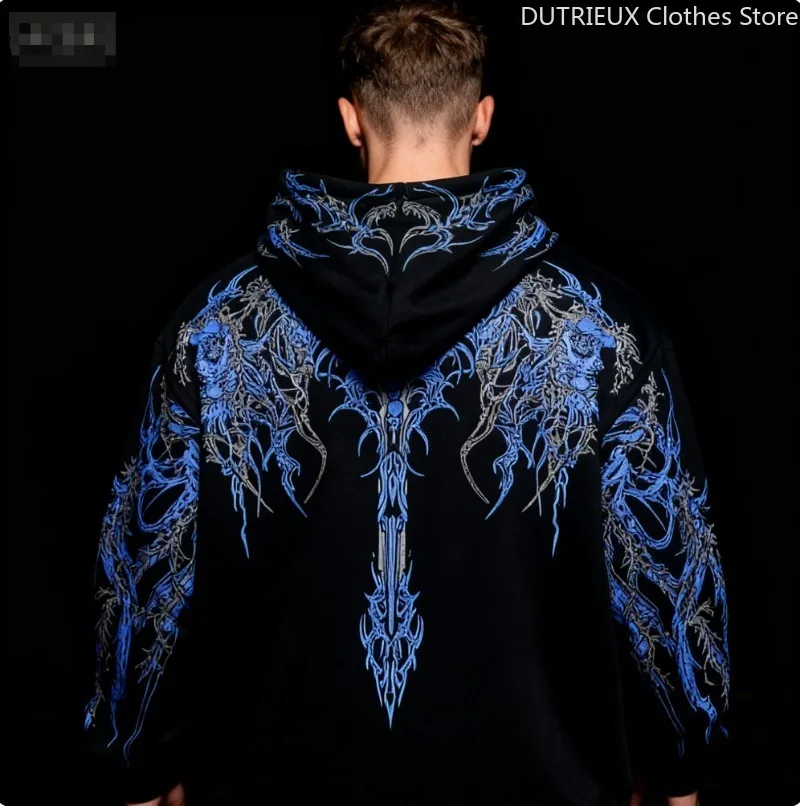 المتضخم فضفاض مريح البلوز قميص الشتاء الخريف معزول الرجال هوديي أنيق عصري الشارع كيب قميص رياضي #4