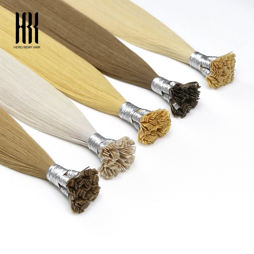 

Keratin Flat Tip Hair Extensions 100% Remy Hair Soft and Smooth With Italian Keratin Bonding for Professional Use 16-22" 0.8g