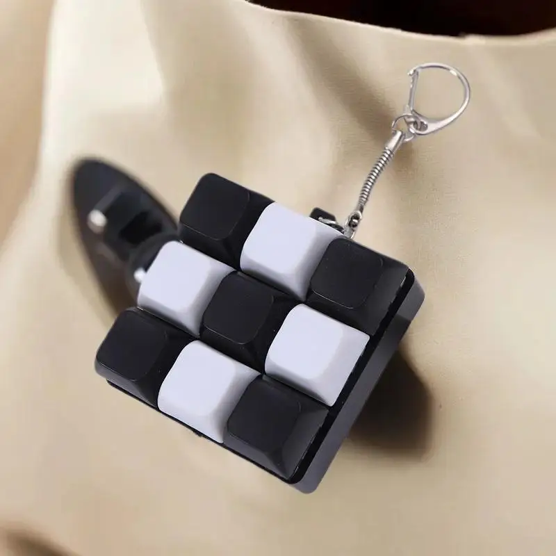 Button Keycap  Keychain 9 Keys Keyboard Decompression Toys DIY Keyboard Keychain Toys For Adult Gifts To Relief Pass TimeHotsale