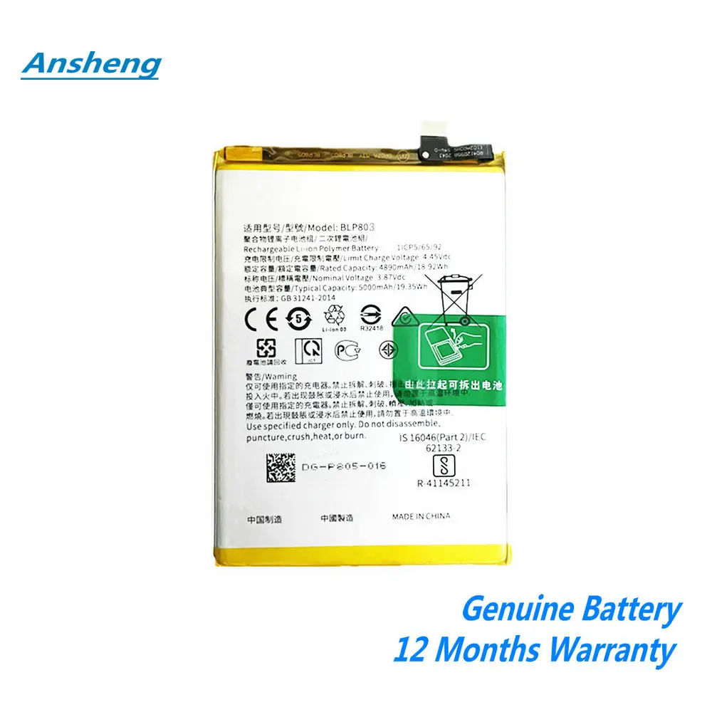 Original BLP771 BLP799 BLP803 BLP807 BLP837 BLP841 BLP877 BLP883 Battery For OPPO Realme 7 7i X7 8 8i 8S Pro 5G Realme 7 Pro