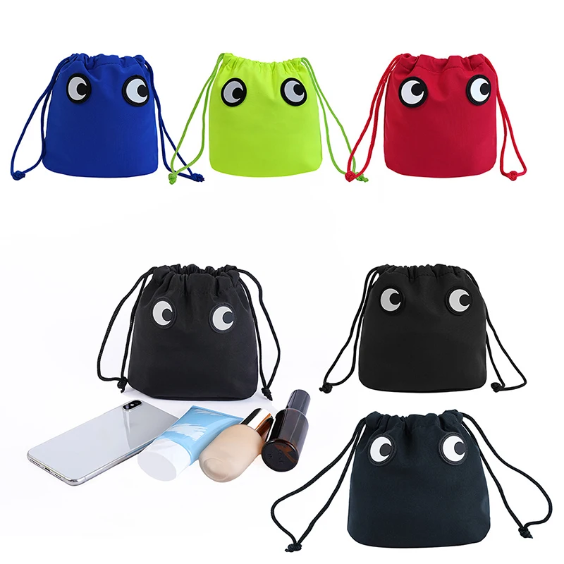 

Новая мультяшная сумка на шнурке, новые легкие сумки для хранения, милая косметичка на шнурке с большими глазами, модные сумки с внутренними рукавами