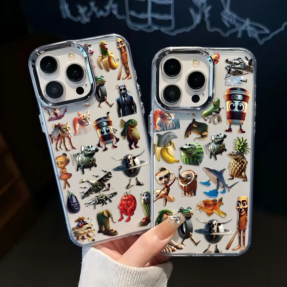 مثيرة للاهتمام الانصهار الحيوانات تصفيح جراب هاتف شفاف ل ممن لهم Reno2 Reno4 Reno5 Reno6 Reno8 Reno11 Reno12 Z T F Pro 4G 5G