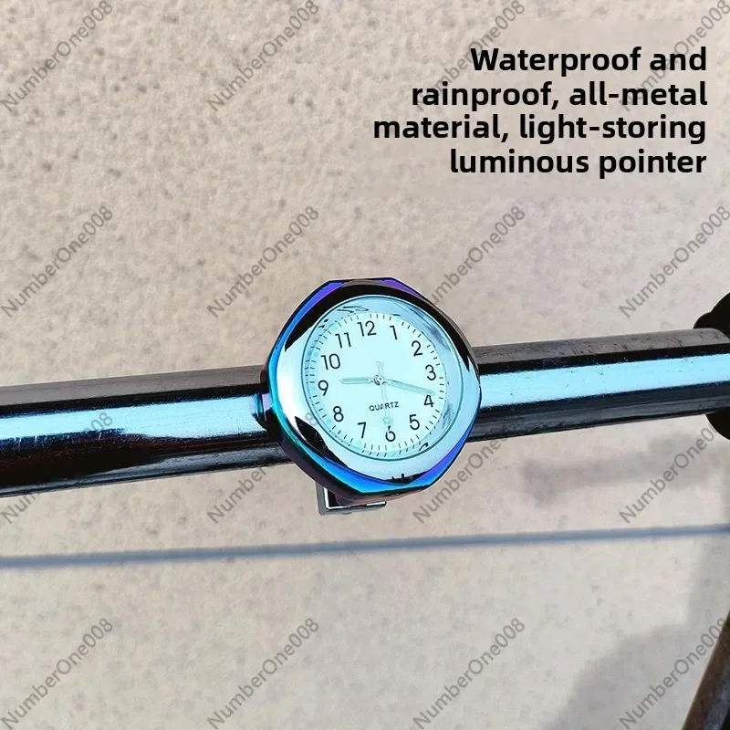 Waterproof Car Clock Electric Vehicle Motorcycle Bicycle Universal Handlebar Timepiece Luminous Quartz Watch Metal