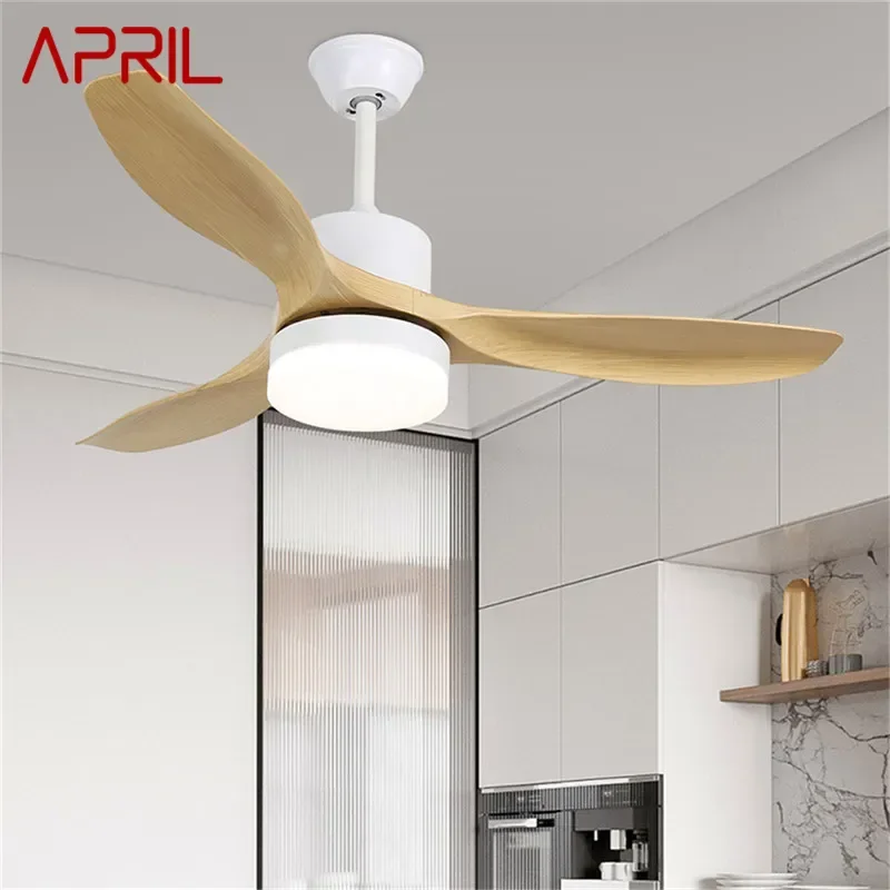 APRIL Modern Fan Light Luxury Living Room Restaurant Bedroom Study LED Ceiling Fan Light Remote Electric Fan Light