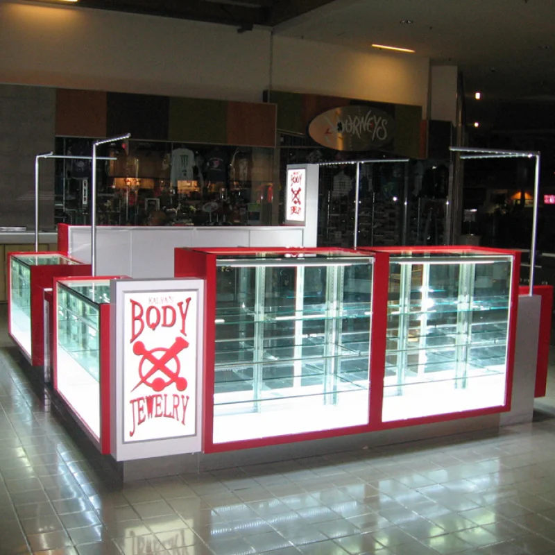 

customized.Retail Jewelry Store Assembled Glass Display Showcase Counter Shopping Mall Luxury Jewelry Kiosk Booth Sale