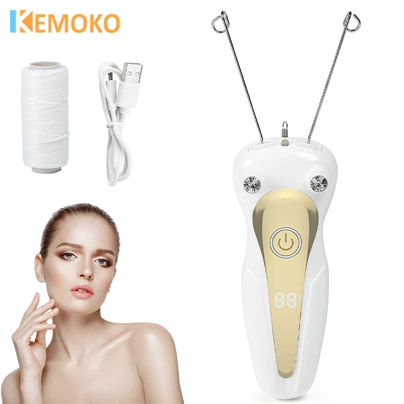 

Mini Electric Hair Remover Body Hair Removal USB Cotton Thread Epilator Shaver Trimmer Devices for Women Neck Lip Chin Skin care