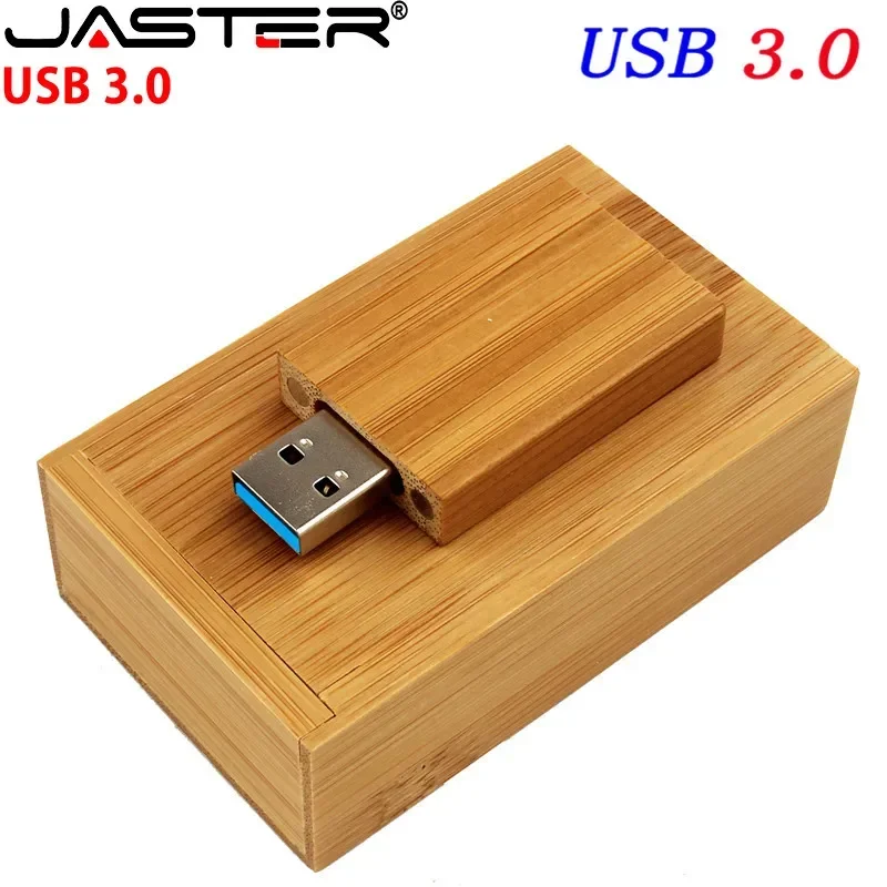 JASTER USB 3.0 Flash Drives with Wooden BOX 128GB Pen drive 64GB 32GB Memory stick Wedding Photography Gift U disk 16GB 8GB 4GB