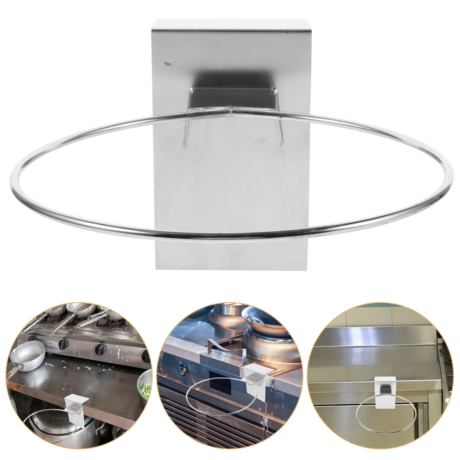 

Stainless Steel Colander Skimmer Stand Wall Mount Heavy Duty Basketball Holder Storage Rack Kitchen Organizer Space Saving