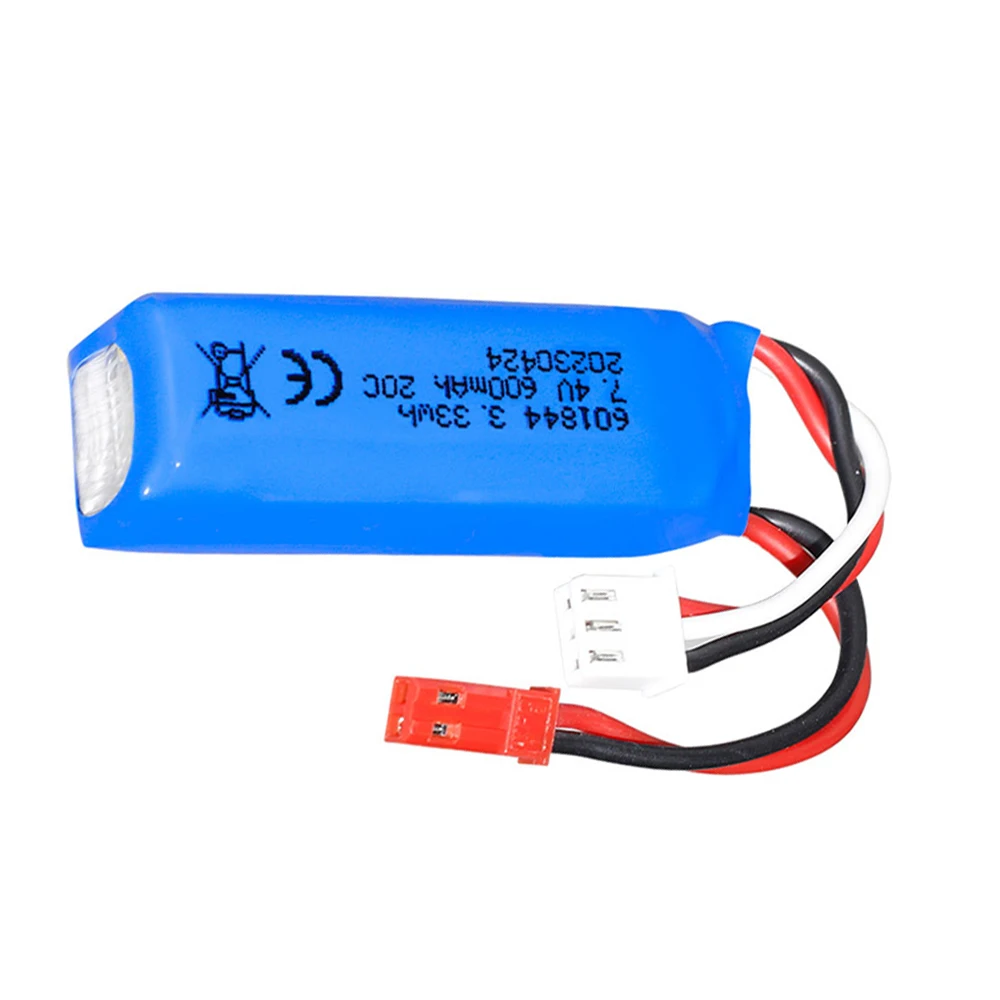 7.4V 600mAh  Lipo Battery 601844 for WLtoys K969 K979 K989 K999 P929 P939 RC Car Spare Parts 2s 7.4v Battery JST PLUG 5PCS