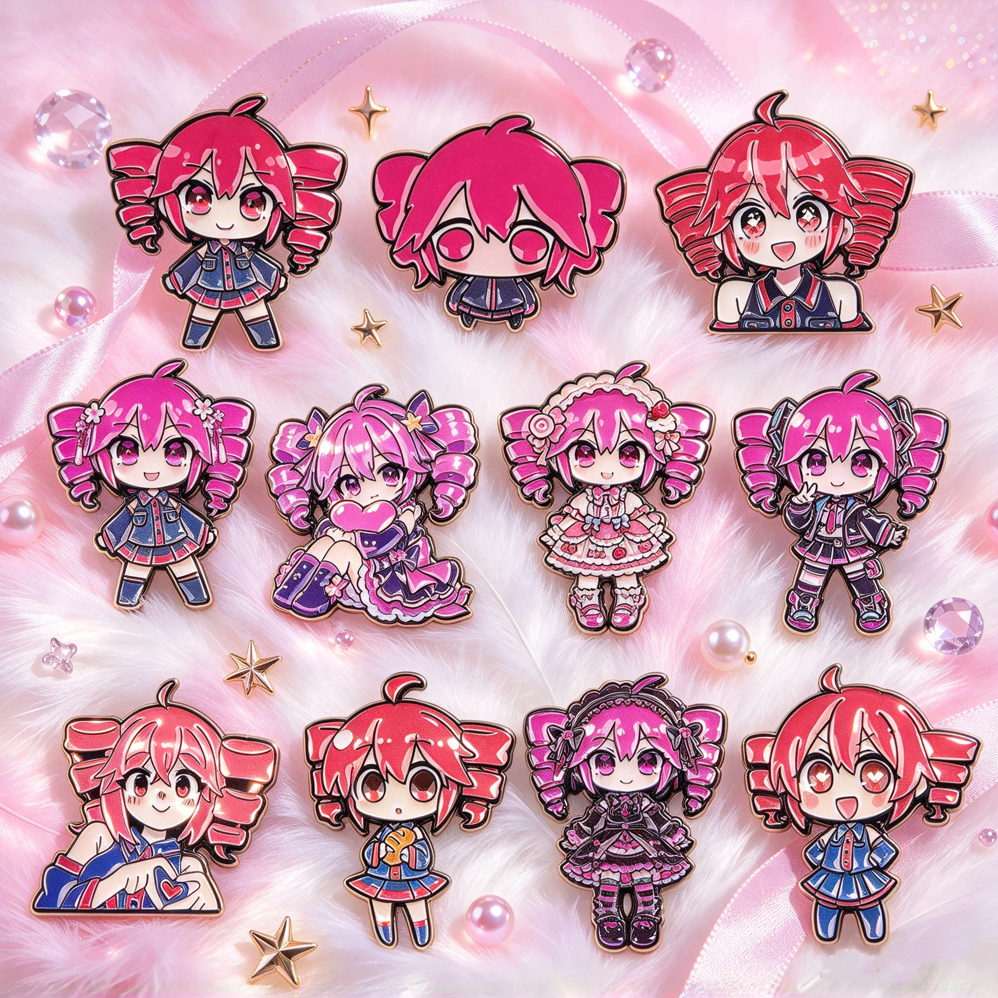 6/11pcs/Set Cartoon Anime Enamel Pin Kasane Teto Brooch Pines Lapel Pins Badge on Backpack Costume Accessories Jewelry Fans Gift
