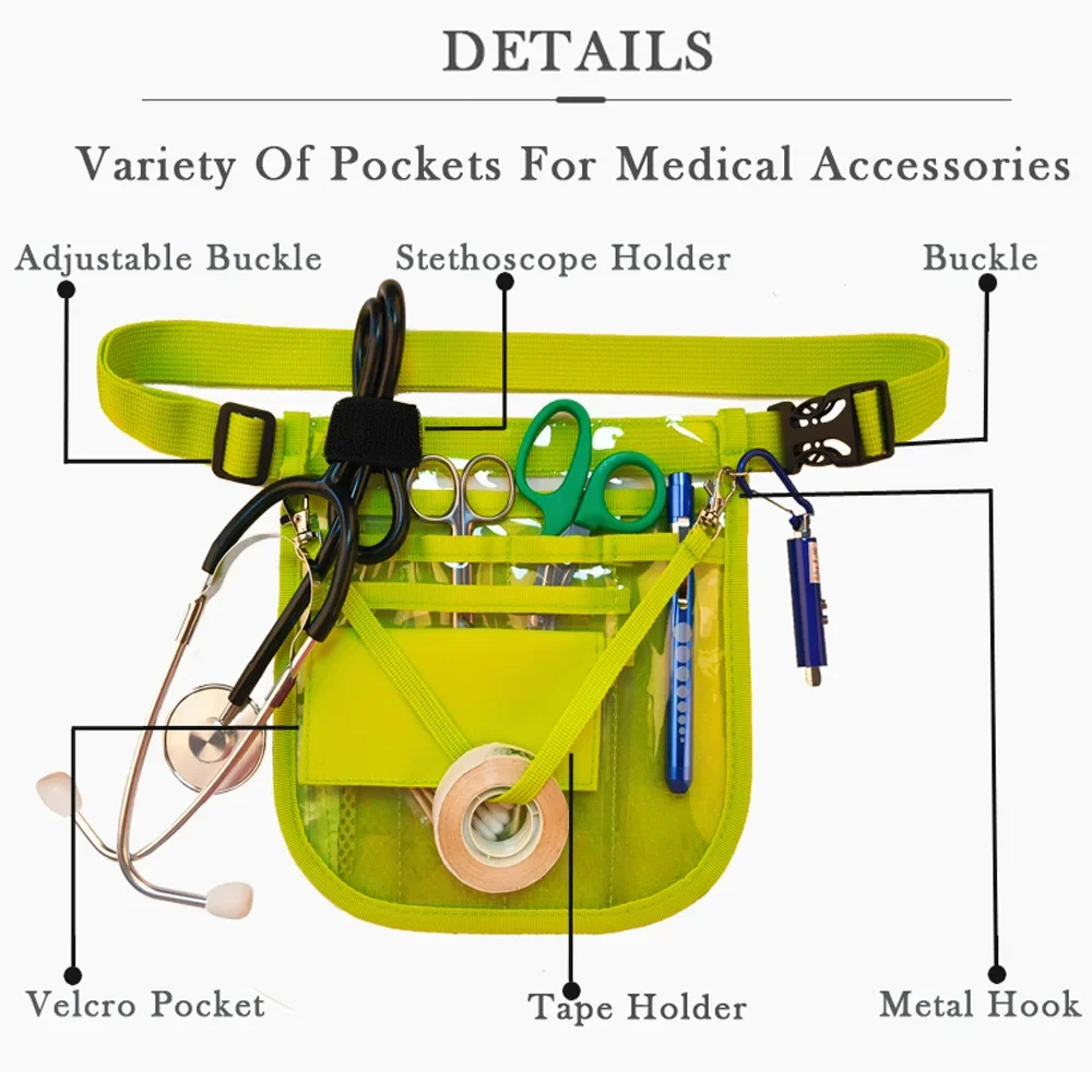 New Clear Transparent Waist Pack Medical Nurse Organizer Waterproof Pvc Nurse Pouch Waist Bags Custom Logo Fanny Pack Organiser