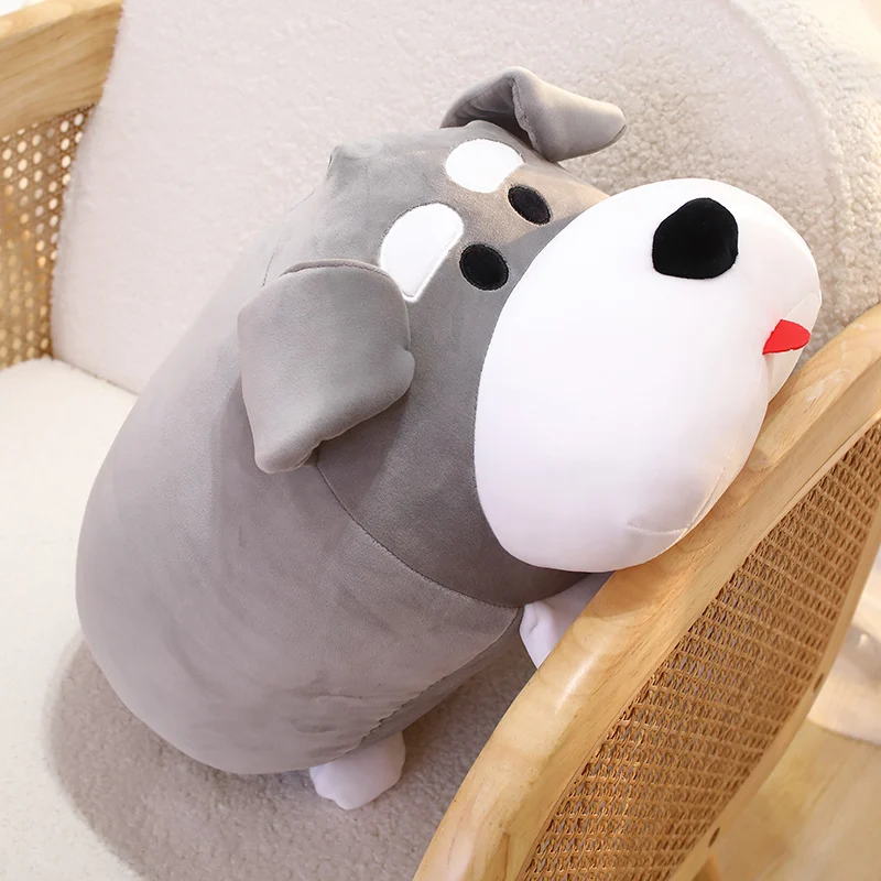 

Cartoon Schnauzer Dog Plush Throw Pillow Toy Cute Stuffed Animals Chubby Puppy Doll Anime Soft Sofa Cushion Home Room Decor Toys