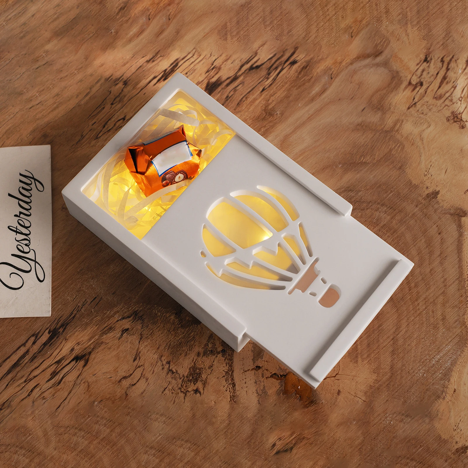 

Rectangular Storage Box Lamp Silhouette Ornament Silicone Mold DIY Gypsum Gift Box Decorative Candle Base Resin Mold Handicrafts