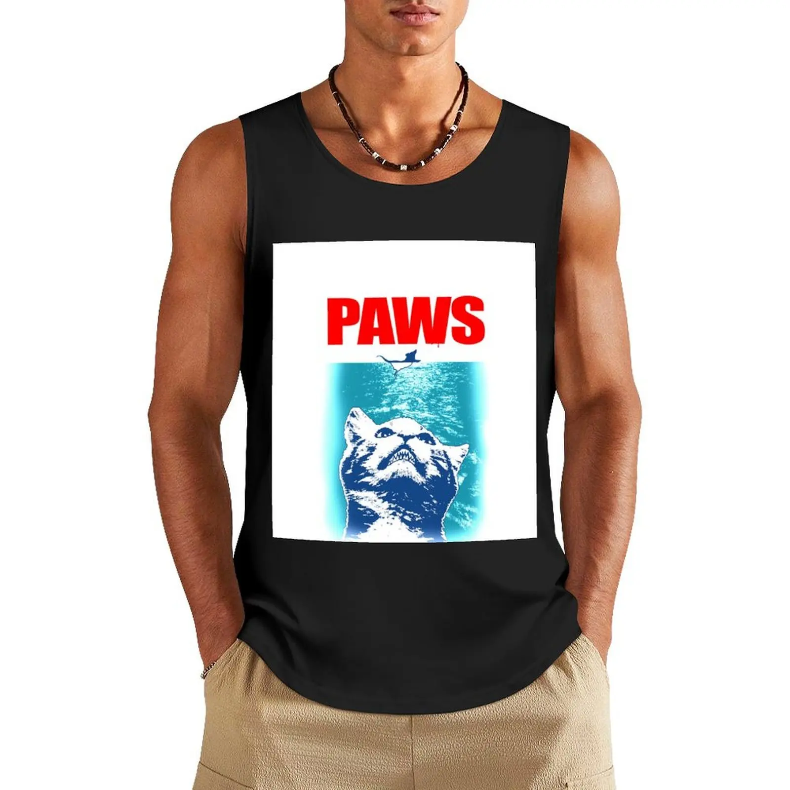

Kitty with large Jaws attacking a mouse PAWS Tank Top Men gym sportswear Men's clothing Clothing sleeveless Men's t-shirts