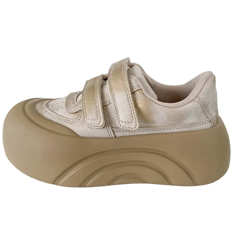 

Casual Fashionable Lightweight Round Toe Thick Bottom Heightening White Sneakers Women's Spring New Style Versatile Leisure B...