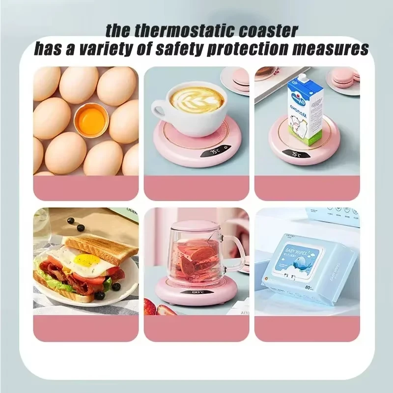 USB Cup Warmer 3 Temperature Settings Winter Coffee Mug Heating Coaster Smart Thermostatic Hot Plate Milk Tea Water Heating Pad image 6