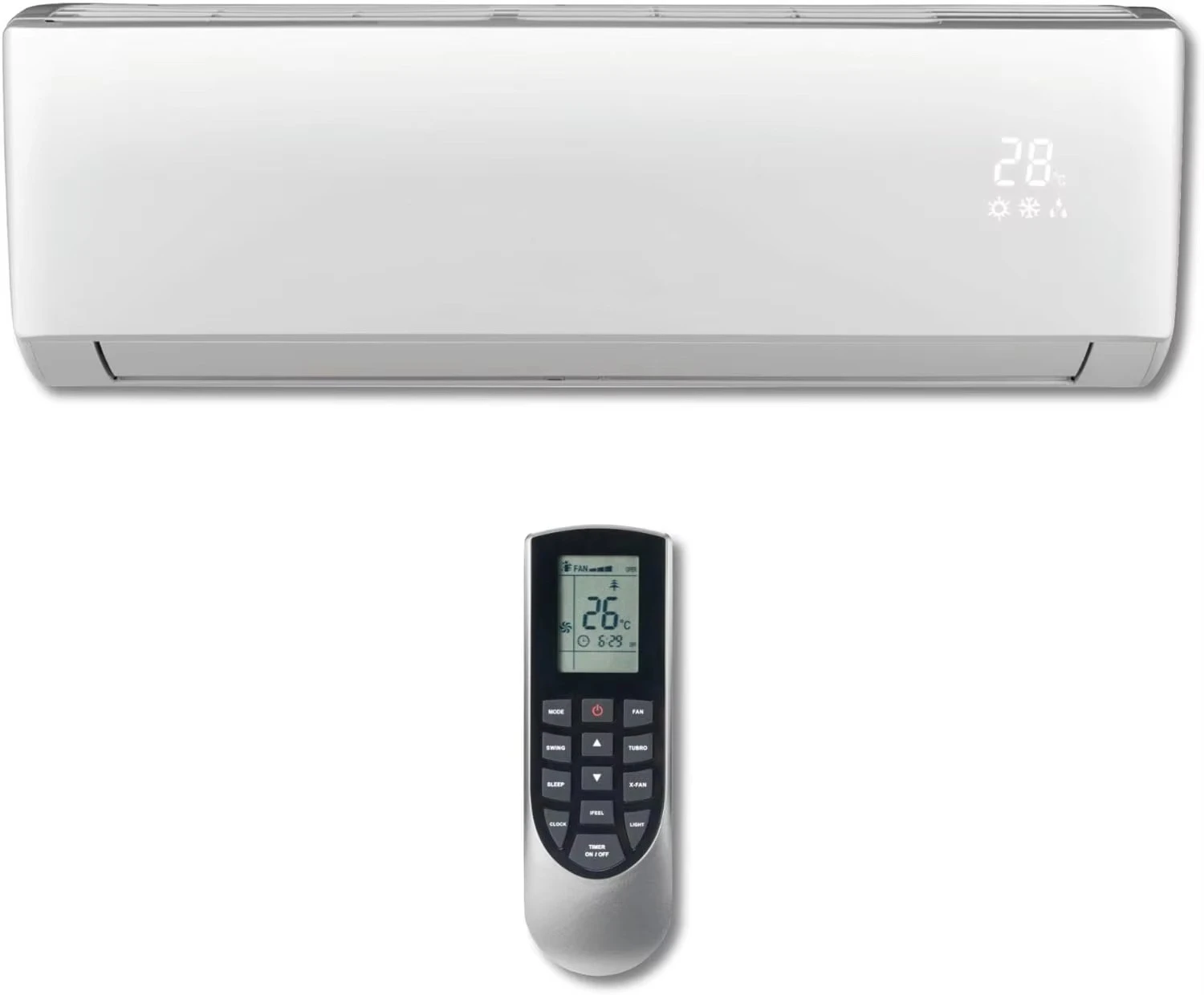 For 12,000 BTU 25 SEER R32 Wall Mount Ductless Mini Split Air Conditioner Heat Pump 208/230V Fixed Frequency-Built-in Wi-Fi