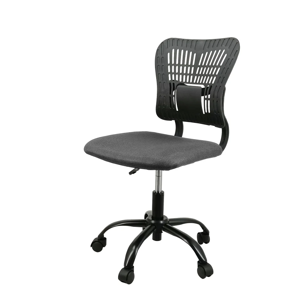 Office Chair Armless Ergonomic Desk Chair Adjustable Height Seat Mesh Task Chair Comfy Home Office Chair(Grey)