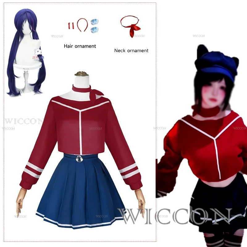 MiSide Crazy Mita Cosplay Yandere Game Cosplay Costume Wig Women Primary Outfit Halloween Creepy Mita RolePlay Clothes XS-XXXL