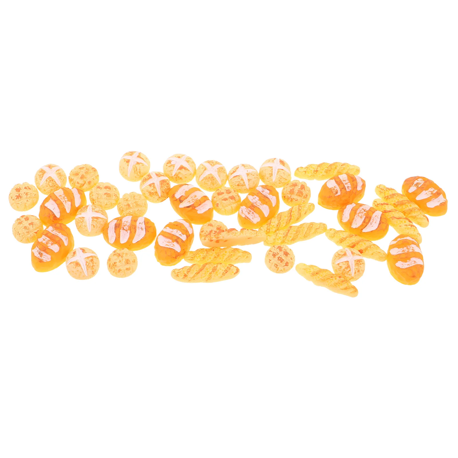 50 قطعة خبز مصغر لبيت الدمى راتينج واقعي طعام مزيف ديكور مطبخ صغير معجنات دعائم محاكاة طقم خبز-صغير