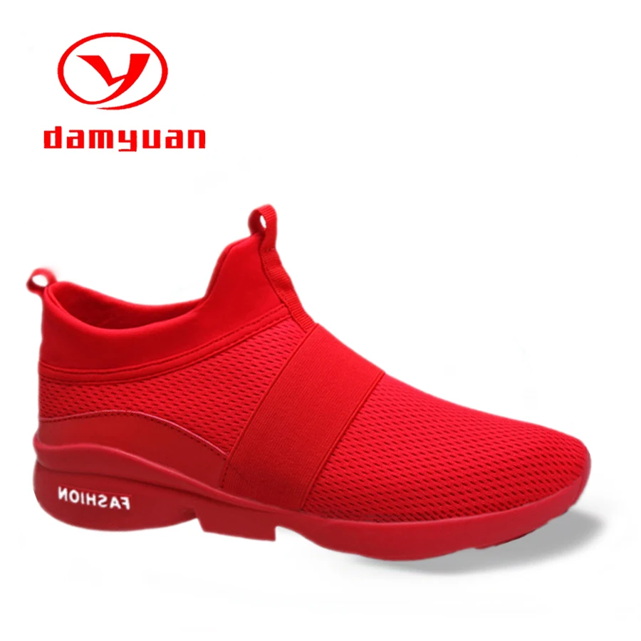 Red Shoes Mesh Casual Shoes Couple Lover Lightweight Running Shoes Plus Size Sneakers 46 Breathable Footwear Zapatillas Hombre