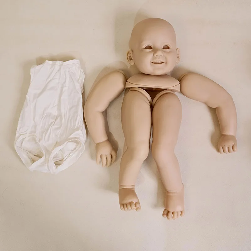 28inch Cammi with Cloth Body and Connectors Unpainted Unfinished Doll Parts DIY Blank Reborn Vinyl Doll kit