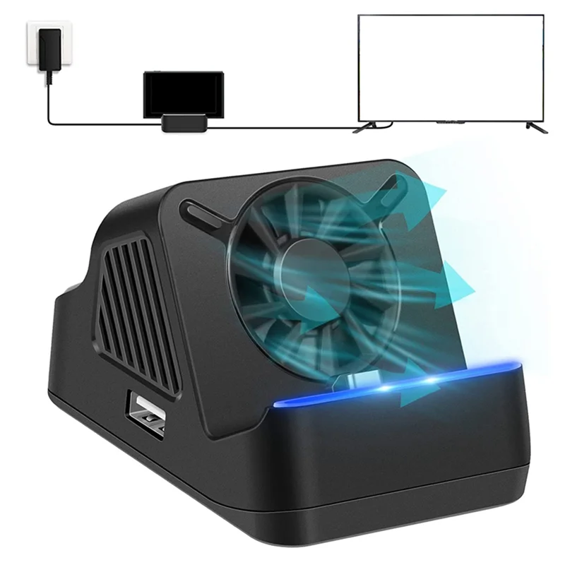 For NS Switch Portable Multifunction TV Projector Charging Dock+Cooling Fan USB 3.0 Port For Nintendo Switch Console