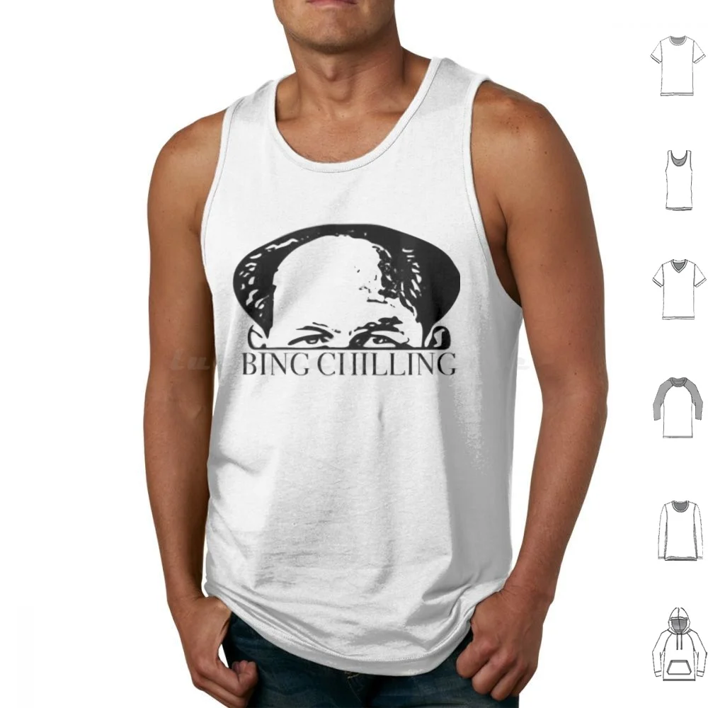Bing Chilling Funny Meme Tank Tops Vest Sleeveless John Xina Ice Cream Ice Cream Bing Shi Ling Ice Cream Bing Chilling Ice