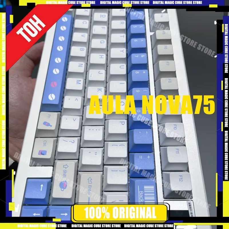 

New AULA NOVA75 3-Mode Mechanical Keyboard Gaming Keyboard 10000mAh E-sport Custom Mechanical Wired Keyboard Accessories Gifts