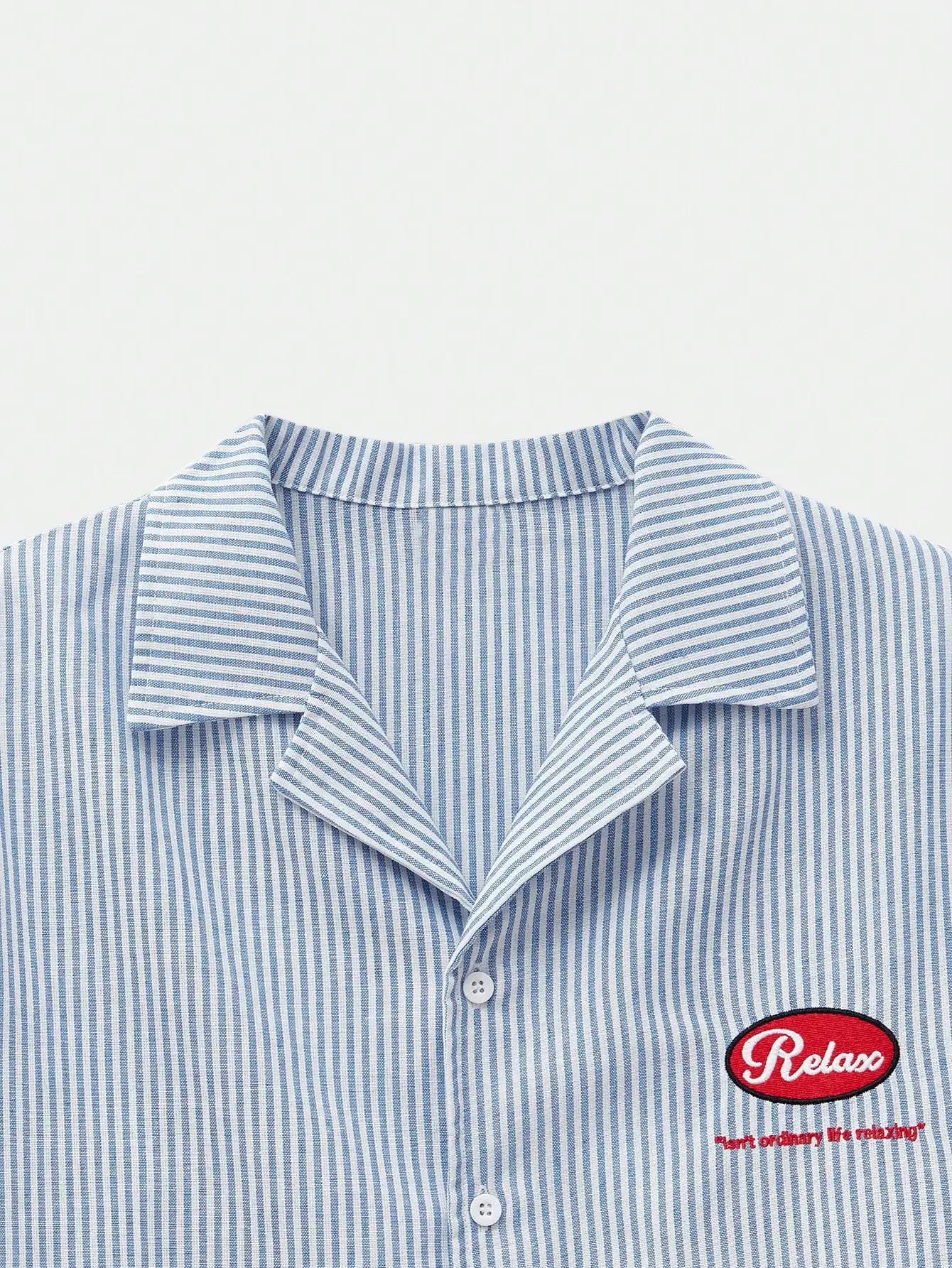 

Унисекс рубашка с длинным рукавом в полоску, повседневная, с вышитой нашивкой в стиле релакс-фэшн