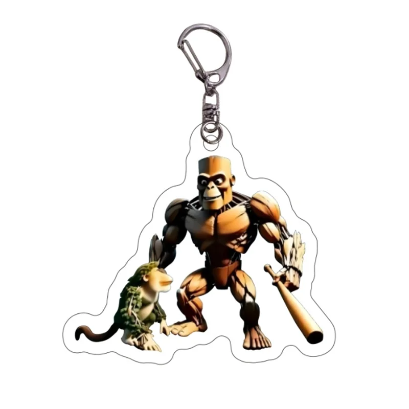 شان هاي جينغ الاكريليك مدينة غريبة الوحش مضحك مجردة المفاتيح قلادة